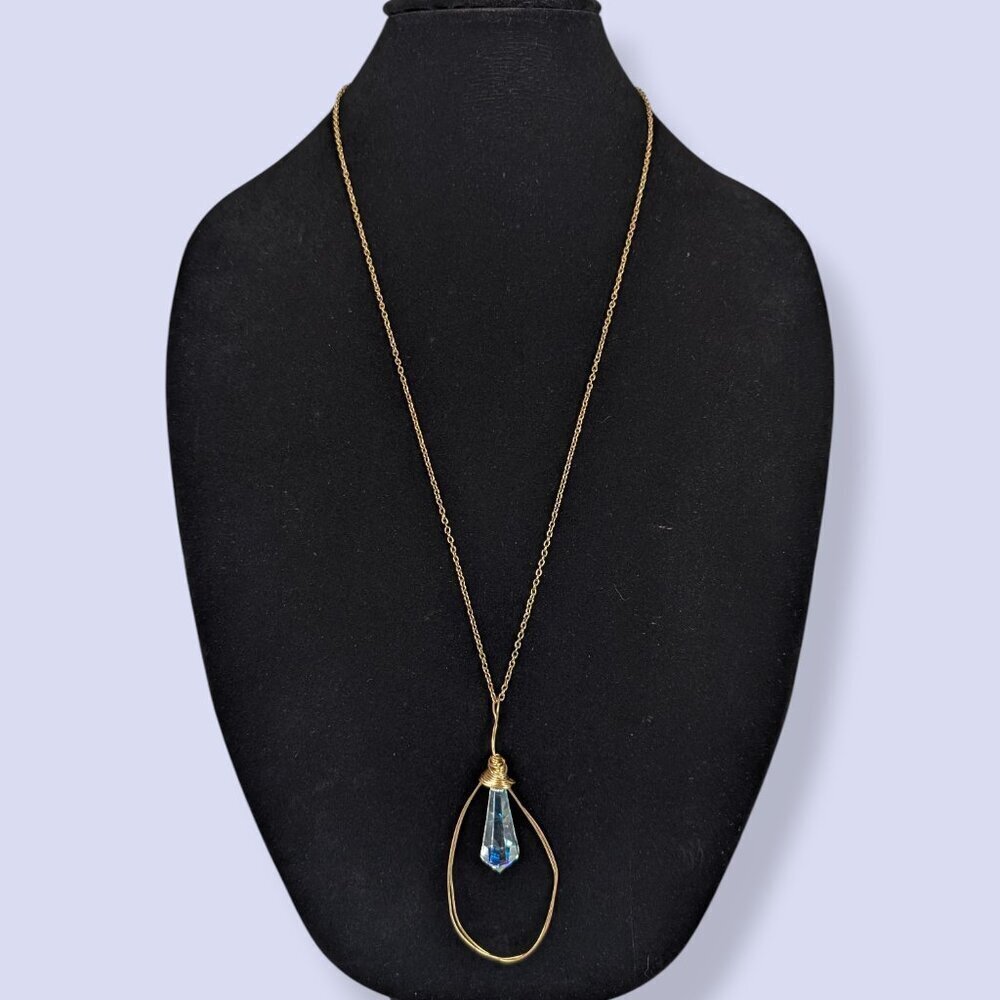 V. Cut Crystal "Lightbulb" Pendant Necklace